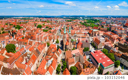 Nuremberg old town aerial panoramic view 103152046