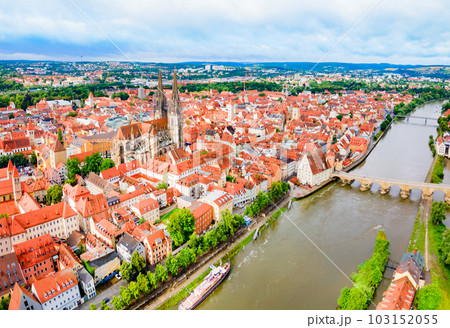 Regensburg city aerial panoramic view, Germany Regensburg city aerial panoramic view, Germany 103152055