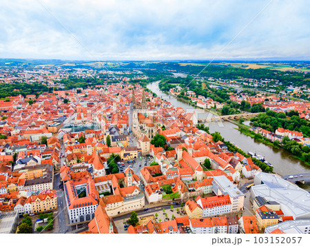 Regensburg city aerial panoramic view, Germany 103152057
