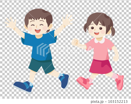 Boys and girls playing cheerfully Boys and girls playing cheerfully 103152213