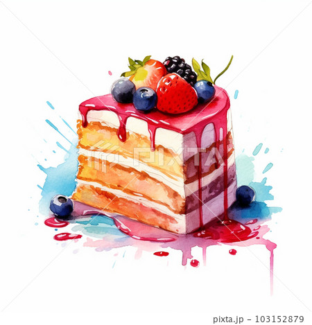 ケーキの水彩イラスト ケーキの水彩イラスト 103152879