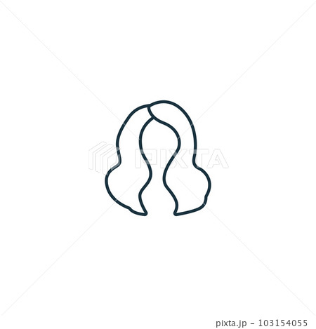 Hair icon. Monochrome simple sign from anatomy collection. Hair icon for logo, templates, web design and infographics. Hair icon. Monochrome simple sign from anatomy collection. Hair icon for logo, templates, web design and infographics. 103154055