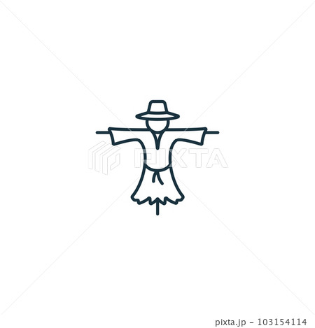 Scarecrow icon. Monochrome simple sign from agriculture collection. Scarecrow icon for logo, templates, web design and infographics. 103154114