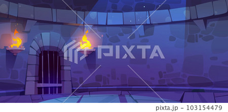 Medieval castle dungeon wall game cartoon vector 103154479