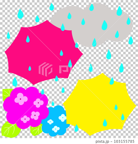 繡球花盛開的雨天 103155785