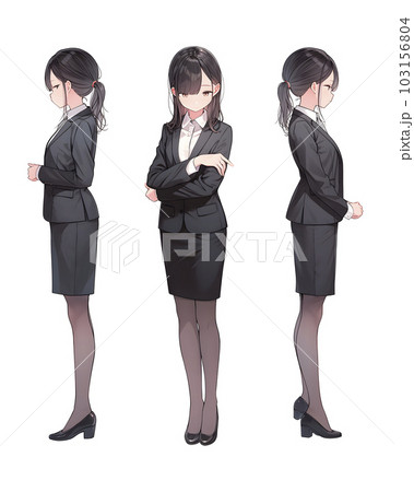 Anime touch business woman - Stock Illustration [86198856] - PIXTA
