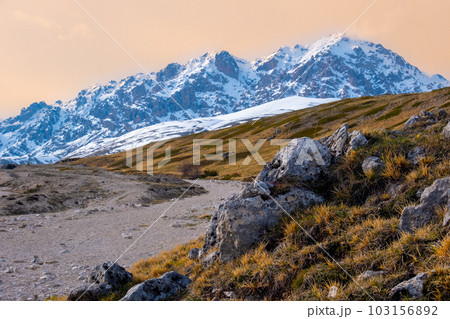 Gran Sasso National Park - Campo Imperatore plain - Abruzzo region in Italy 103156892