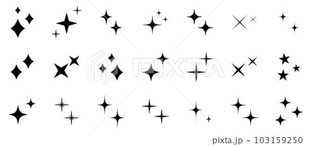 シンプルな星・キラキラのアイコンセット　　simple shining icon set 103159250