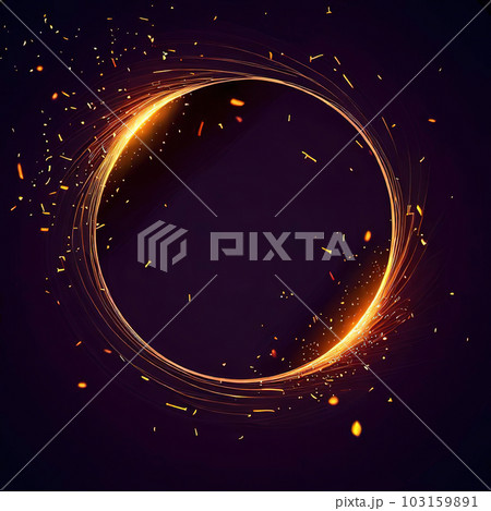 Abstract design Sparks are flying,round frame with text for banner, flyer, poster, advertisement . Abstract design Sparks are flying,round frame with text for banner, flyer, poster, advertisement . 103159891