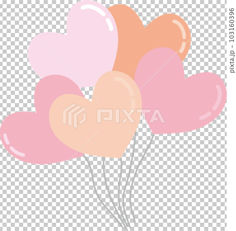 Heart balloons _ a bunch of 5 balloons _ warm colors 103160396