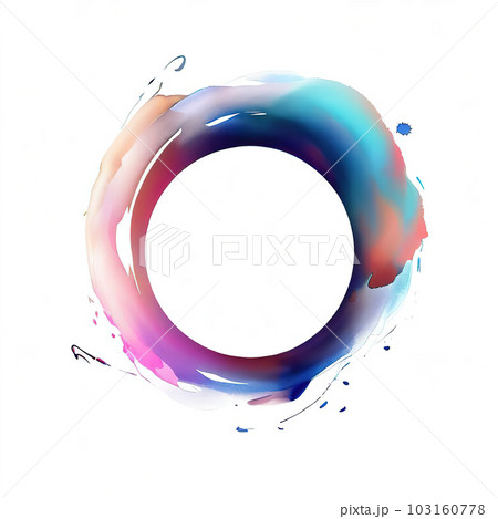 Abstract circle watercolor splash, graphic design frame with text for banner, flyer, poster, advertisement . 103160778
