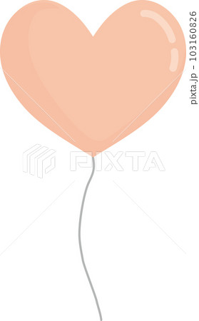 ハートの風船_1個_オレンジ色 ハートの風船_1個_オレンジ色 103160826