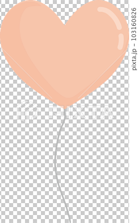 ハートの風船_1個_オレンジ色 ハートの風船_1個_オレンジ色 103160826