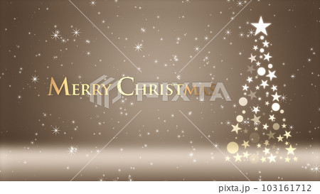 クリスマスツリーと色のついた背景にキラキラが舞う、クリスマスの文字 103161712