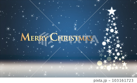 クリスマスツリーと色のついた背景にキラキラが舞う、クリスマスの文字 103161723