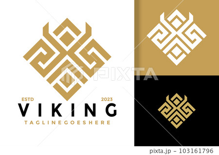 Elegant Viking Logo vector icon illustration 103161796