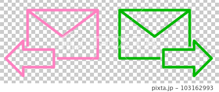 Illustration of icons for sending and receiving emails 103162993