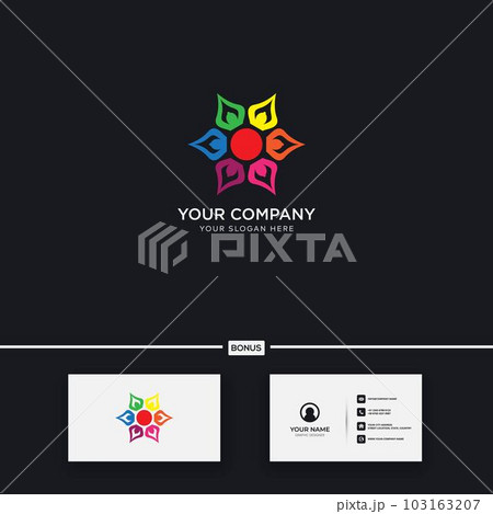 abstract yoga logo design logo template 103163207