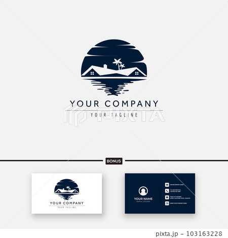 Home beach resort logo design beach house 103163228