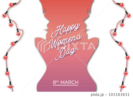 Happy International women's day 3d led light illustration background Happy International women's day 3d led light illustration background 103163631