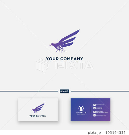 Gradient Eagle Digital company logo design wing 103164335