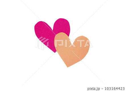 Background with two pink hearts. 103164423