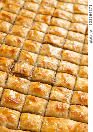 Homemade baklava with nuts and honey 103164871