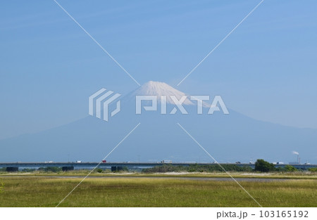 富士川緑地公園からの富士山　静岡 103165192