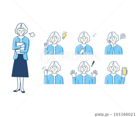 女性の表情_h5　バリエーションセット 103166021