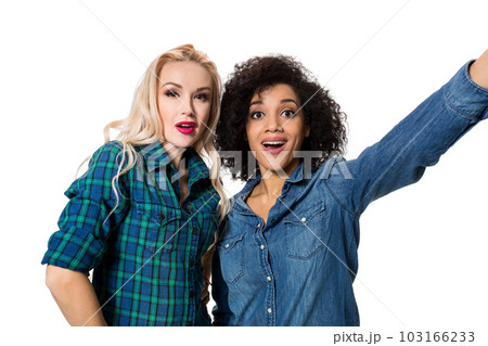 Two beautiful girls making selfie 103166233