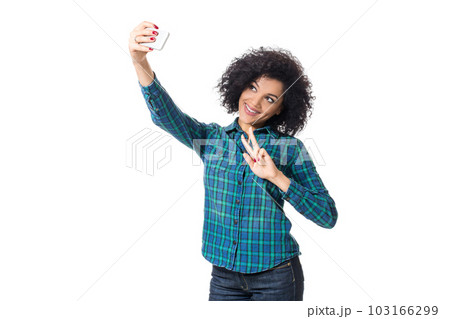 Woman making selfie 103166299