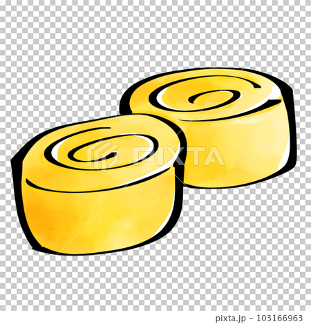 Brush pen-style omelet illustration 103166963