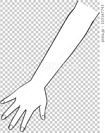 一隻手的黑白插圖 右手 103167743
