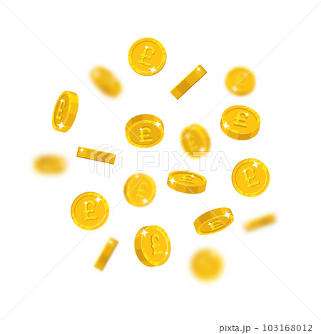 Gold pounds flying cartoon isolated Gold pounds flying cartoon isolated 103168012