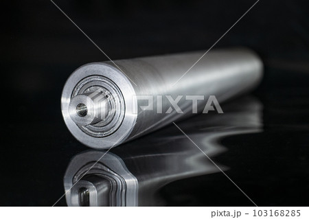 Steel metal pipe-shaft made on a lathe for the factory conveyor industry Steel metal pipe-shaft made on a lathe for the factory conveyor industry 103168285