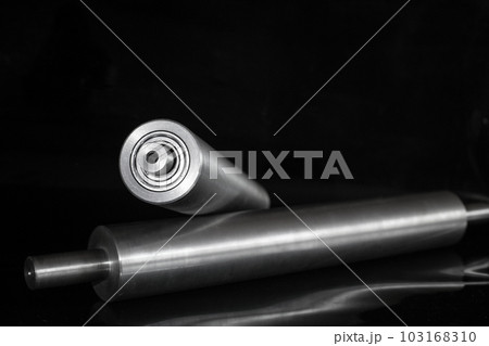 Steel metal pipe-shaft made on a lathe for the factory conveyor industry Steel metal pipe-shaft made on a lathe for the factory conveyor industry 103168310