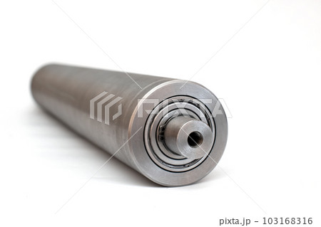 Steel metal pipe-shaft made on a lathe for the factory conveyor industry Steel metal pipe-shaft made on a lathe for the factory conveyor industry 103168316
