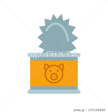 Canned food icon. Open tin can with lid. Ration for military or tourists. 103169996