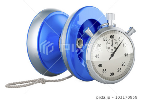 Yo-yo with stopwatch, 3D rendering Yo-yo with stopwatch, 3D rendering 103170959