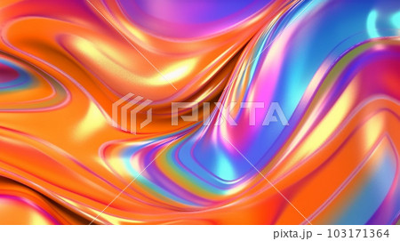 Abstract illustration, colored waves and fancy images, wallpaper, poster, art, Generated AI 103171364