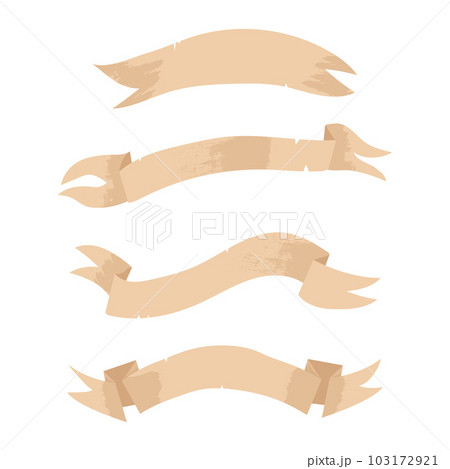 Old retro blank pirate label or ribbon. Vintage ancient decoration in stock vector illustration isolated on white background. 103172921