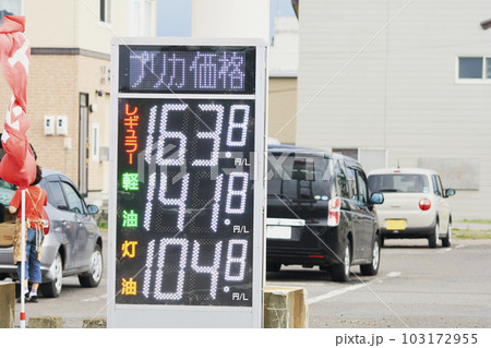 セルフガソリンスタンドの価格電子掲示板 103172955