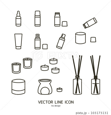 アロマテラピーのシンプルなアイコンセット 103173131