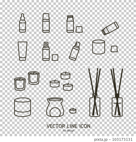 アロマテラピーのシンプルなアイコンセット 103173131