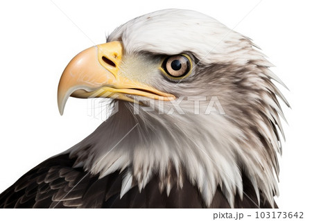 Bald Eagle Screeching isolate on white background 103173642