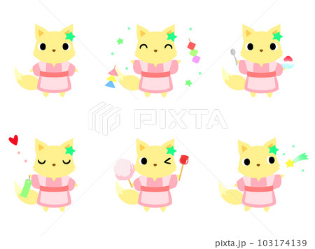 七夕のキツネ　アイコンセット 103174139