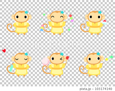 七夕のサル　アイコンセット 103174140