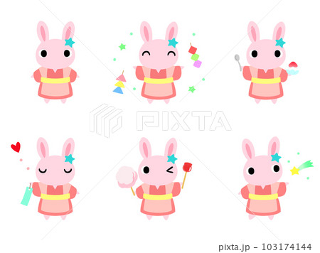 七夕のウサギ　アイコンセット 103174144