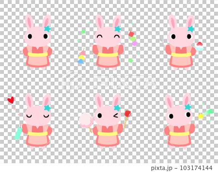 七夕のウサギ　アイコンセット 103174144