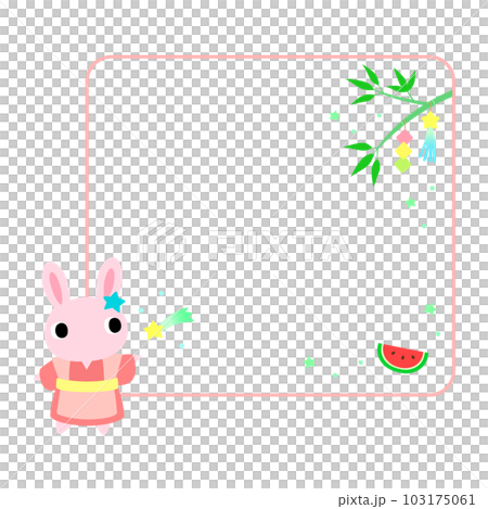 Tanabata rabbit with frame + decoration 103175061